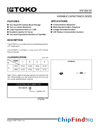 Datasheet KV1841 manufacturer TOKO